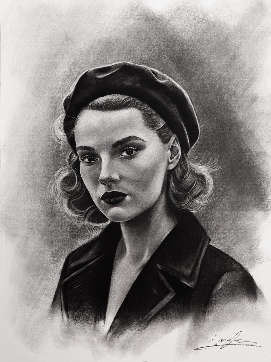 Photorealistic Charcoal Drawing , Woman Portrait No. 29 By Mariam Darchiashvili, 12 X 16, Artwork For Sale On Artfinder