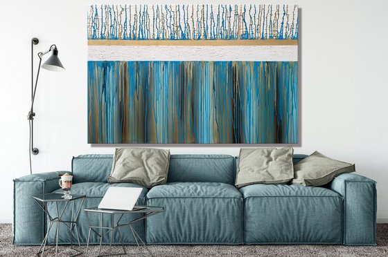 Summer Vibes - XL Large Modern Abstract Big Painting - Ready to Hang