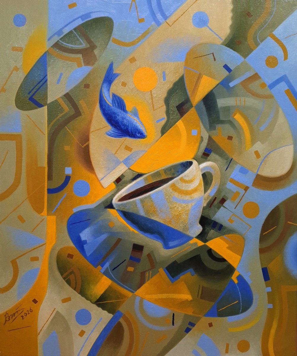 Surrealistic Oil Painting , No Milk, No Sugar By Serhii Voichenko, 20 X 24, Artwork For Sale On Artfinder