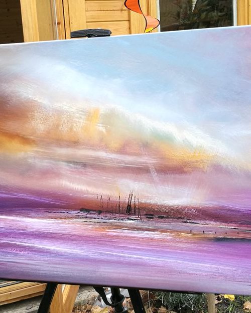 Seascape, Passing Storm - Art, skyscape by Mel Graham