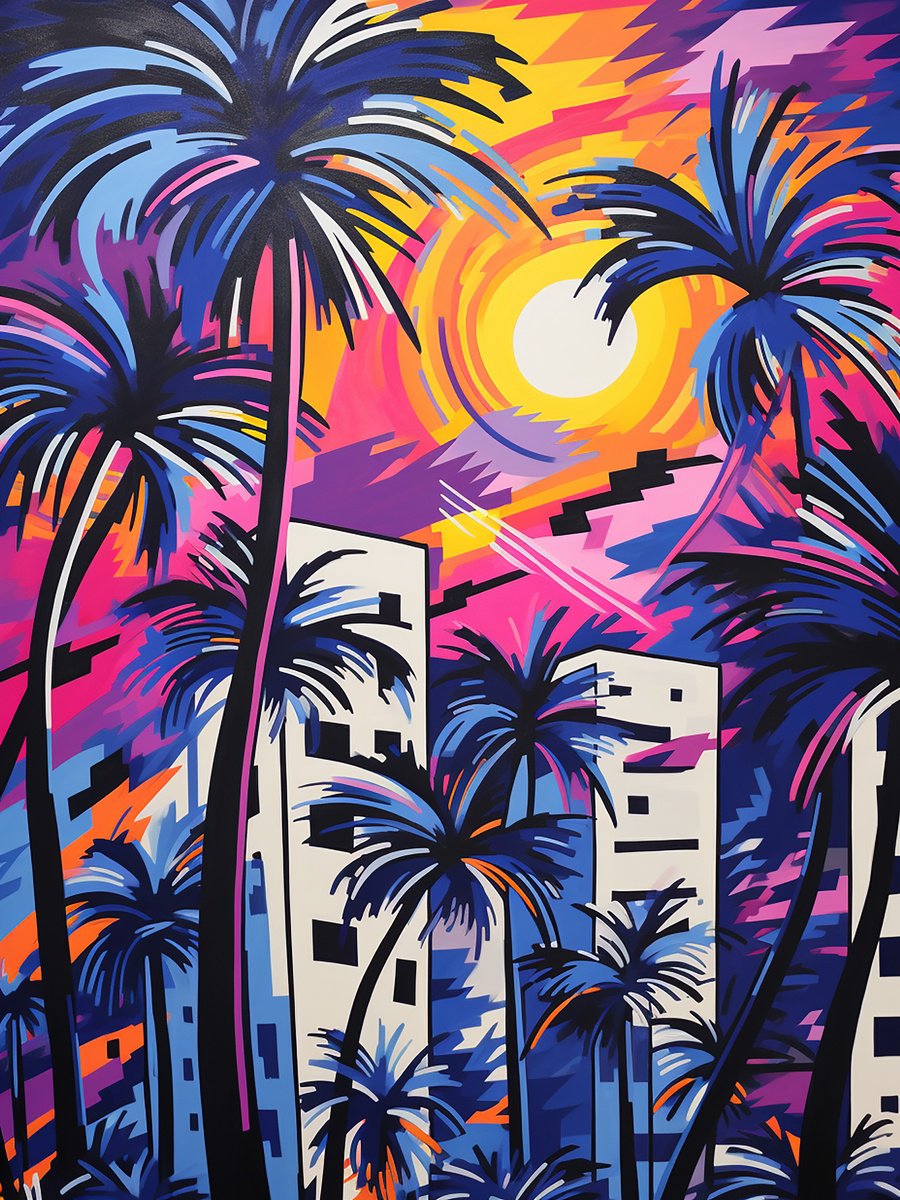 Impressionistic Cityscapes Acrylic Painting By Kosta Morr, 24 X 31", Windy, Original Artwork