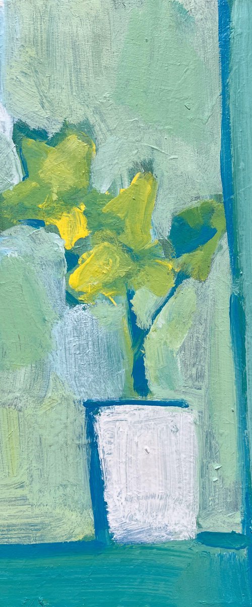 White Flower Pot by Zakhar Shevchuk