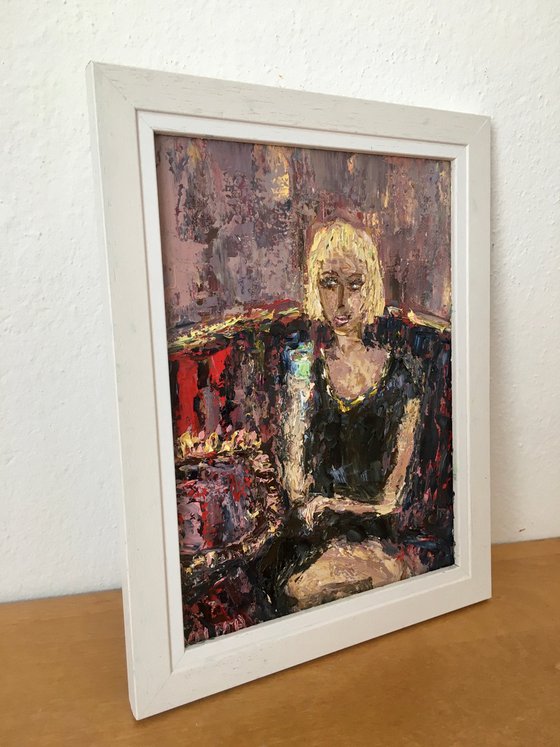 Girl with glass sekt