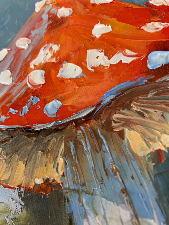 Fly agaric.Mushrooms landscape