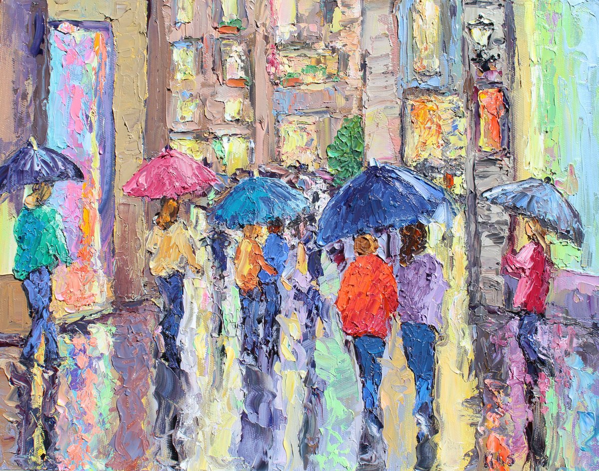 Impressionistic Cityscapes Oil Painting By Kristen Olson Stone, 14 X 11", Reflections Of Rome, Original Artwork
