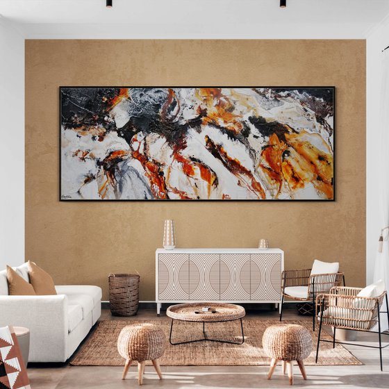 Levitating 240cm x 100cm Textured Abstract Art