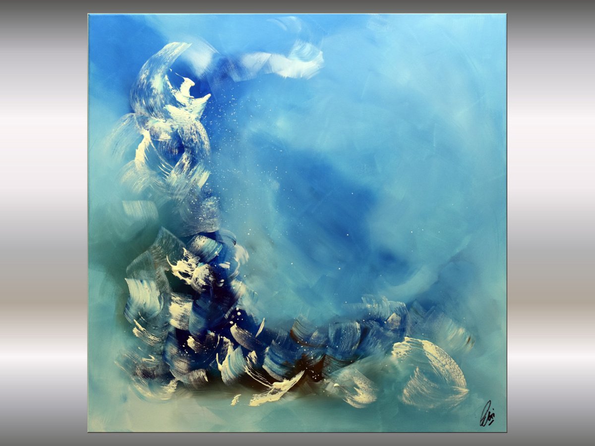 Abstract Acrylic Painting By Edelgard Schroer, 31 X 31, Dancing Clouds, Original Artwork