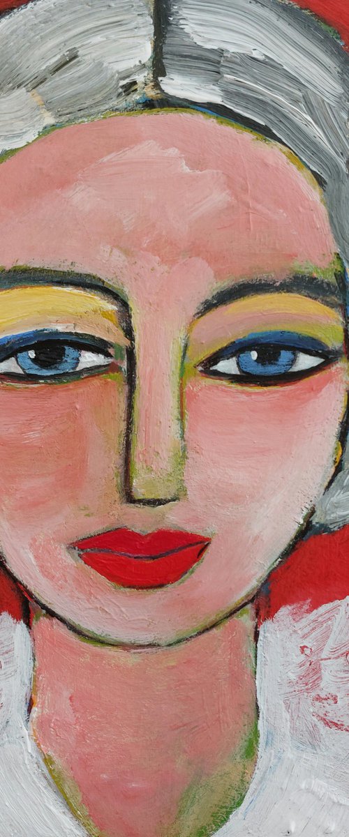 Girl with braids (2) by Nelly van Nieuwenhuijzen