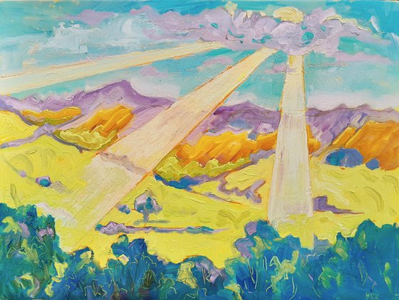 Sudden Sun Over Hills