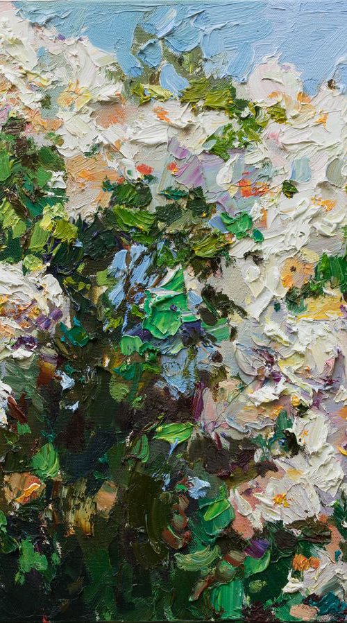 Summer roses #2 Original oil painting by Anastasiia Valiulina