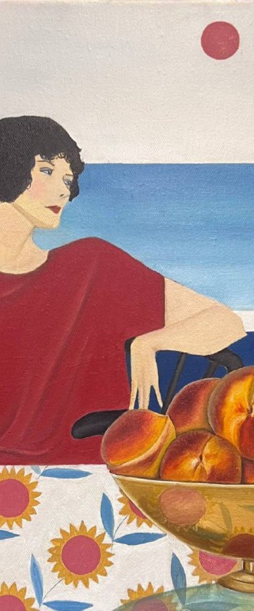 The girl with peaches by Nina Grigel