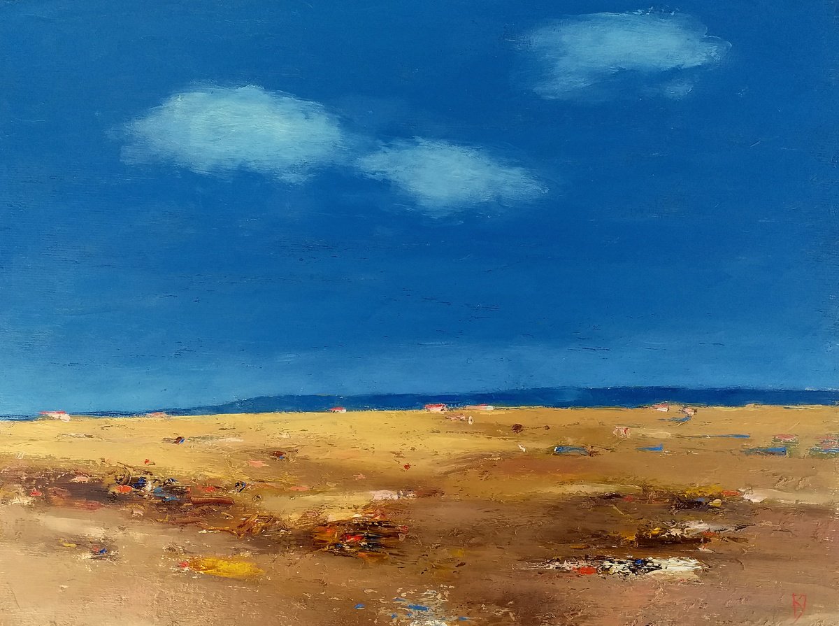 Abstract Landscape Oil Painting By Kestutis Jauniskis, 16 X 12", Landscape 61, Original Artwork