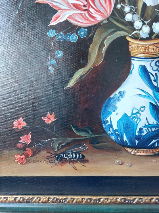 Still Life of Tulips in Vase
