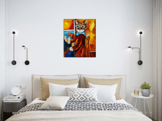 Troy Artist Modigliani Cat