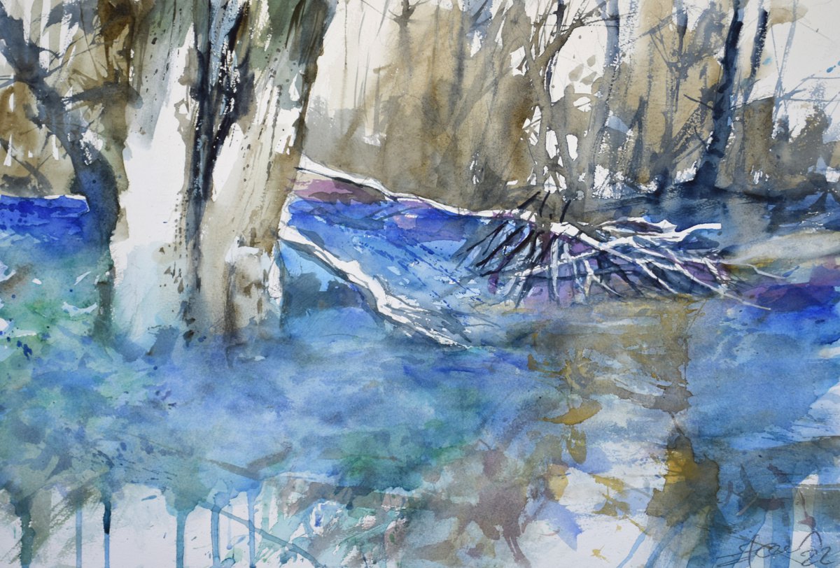 Bluebell woods magic by Goran igoli? Watercolors