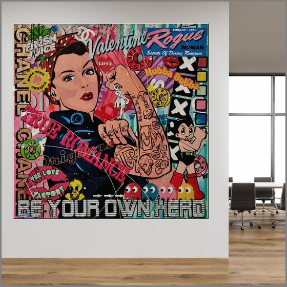 Rosie Generations 150cm x 150cm Rosie The Riveter Urban Pop Art