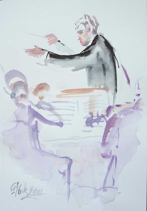 Conductor Nikolay Alekseev. Great Hall of the Philharmonic of St. Petersburg by Irina Bibik-Chkolian
