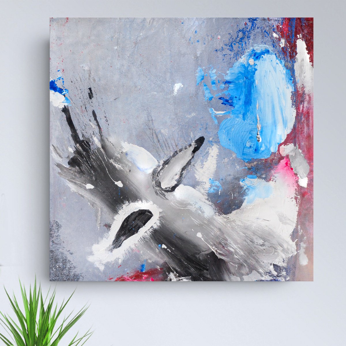 Organic Abstract Acrylic Painting By Adriano Ribeiro, 12 X 12, Full 994, Original Artwork