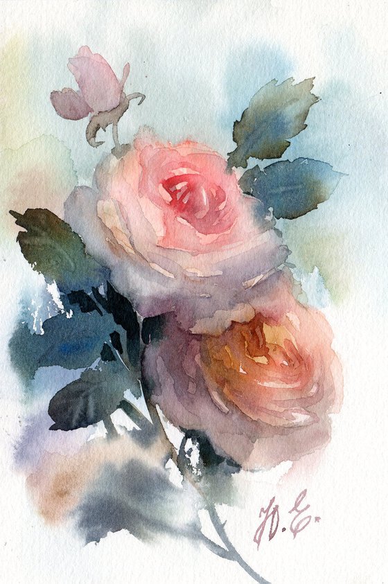 Triptych little roses