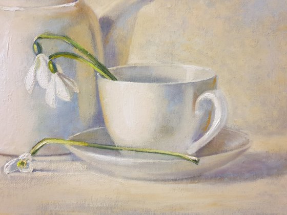 "In the springtime"  still life spring  liGHt original painting  GIFT (2020)