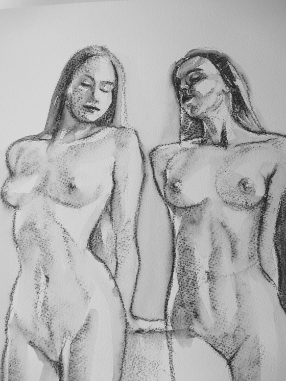 Standing female nudes