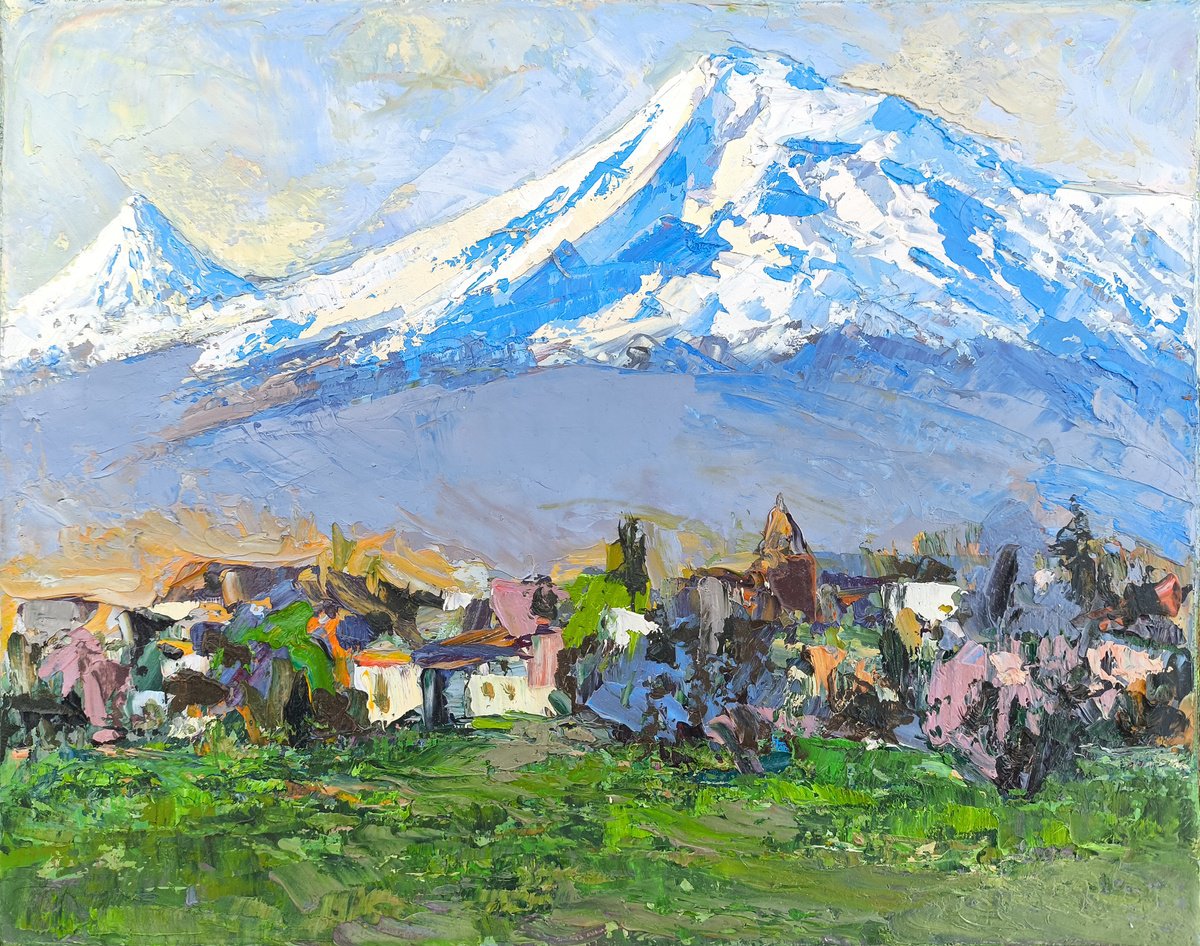 The Village Beneath The Ararat By Sergey Arustamyan, 12 X 9, Artwork For Sale On Artfinder