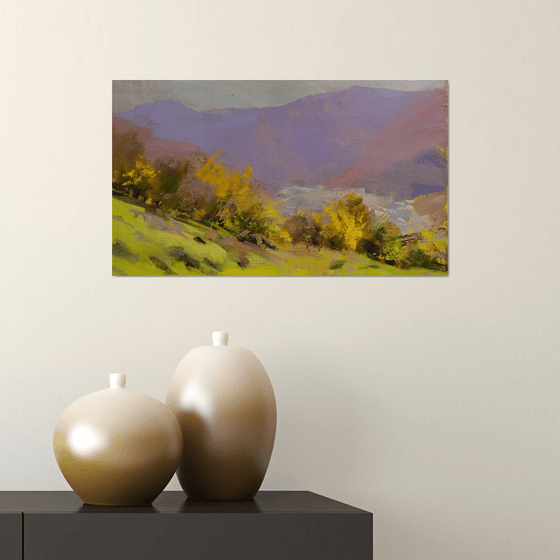 Oil landscape art on canvas - Autumn Sound II