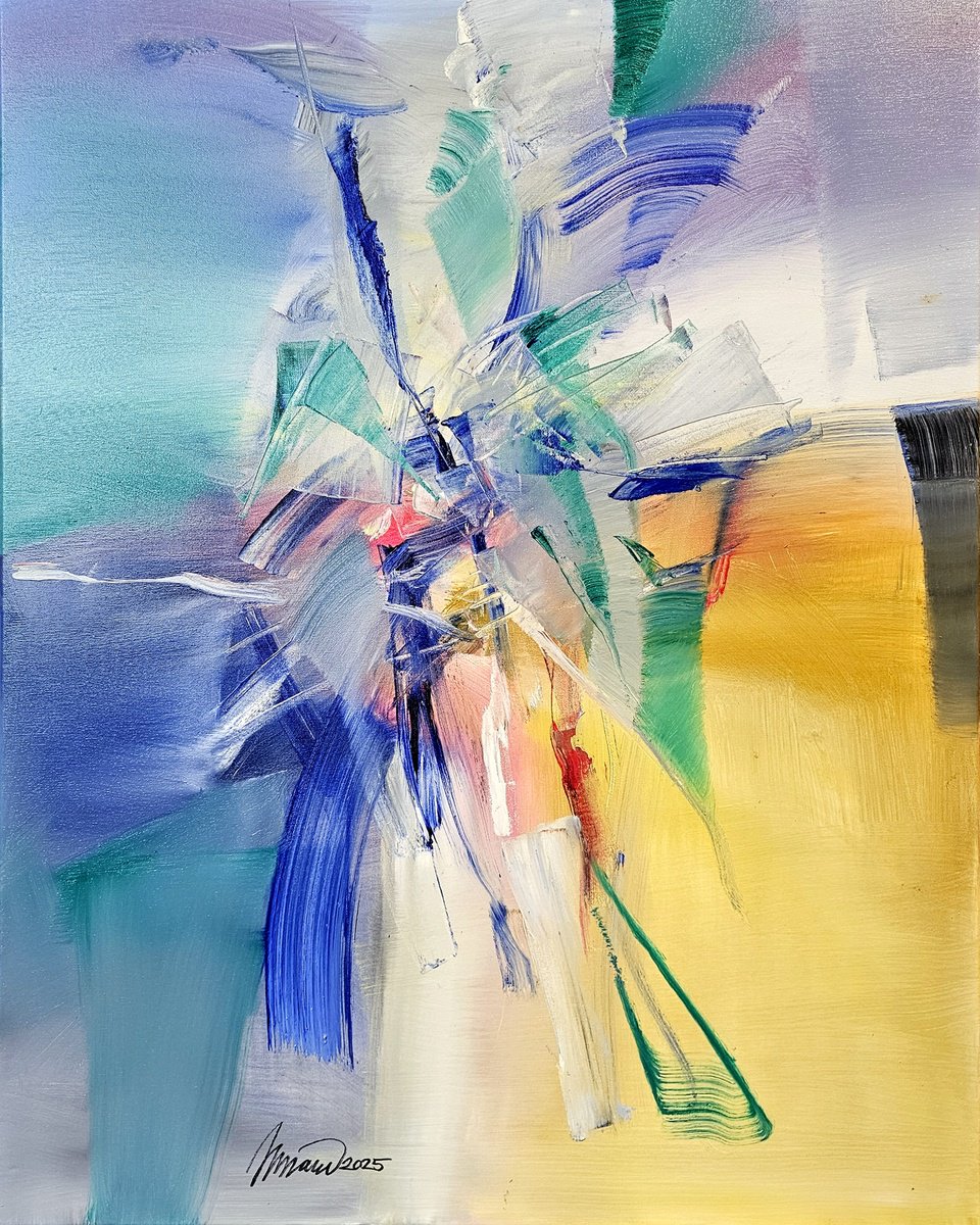 Abstract Oil Painting By Taidakov Nikolai, 31 X 39", Inspiration, Original Artwork