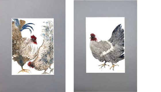 Family Rooster and Hen