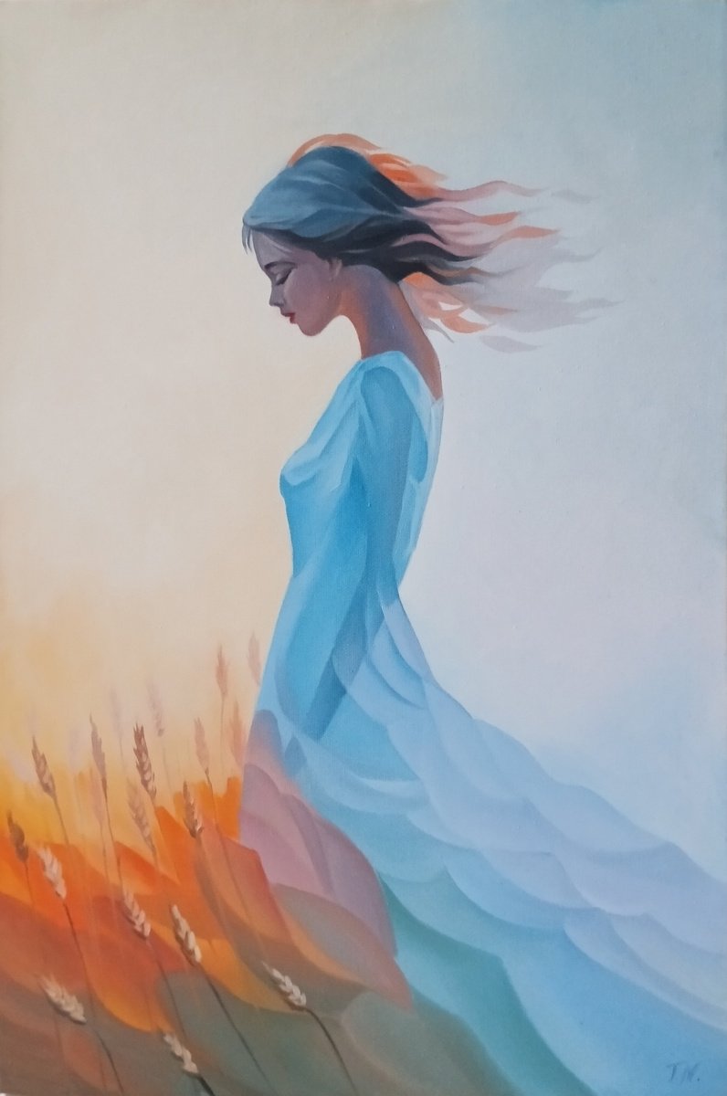 Impressionistic Landscape Oil Painting By Tamar Nazaryan, 16 X 24", Embrace Of The Breeze, Original Artwork