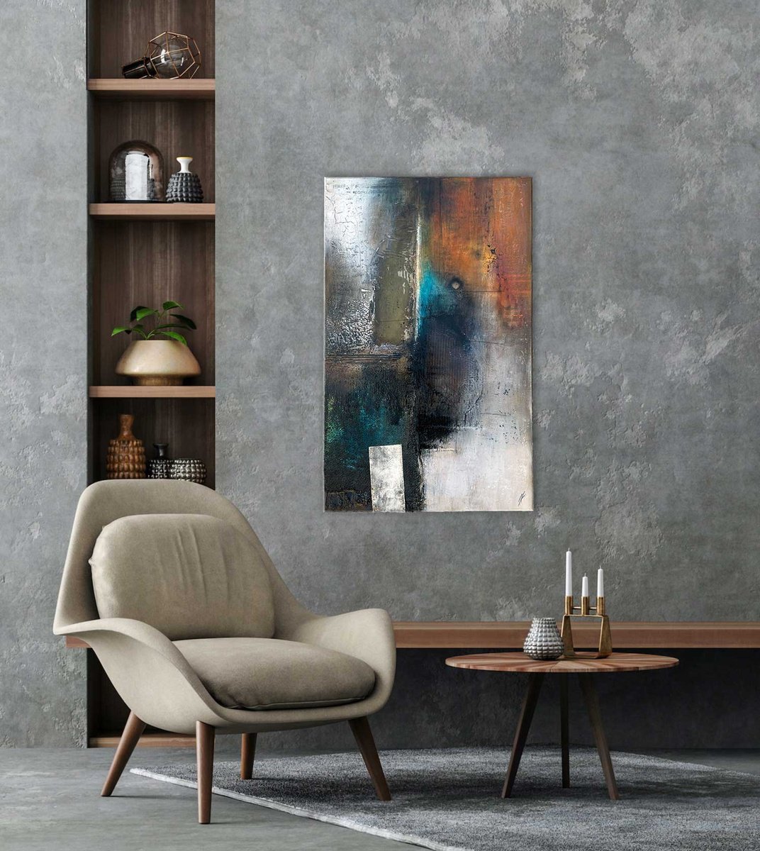 Organic Abstract Painting By Mark De Kievit, 20 X 31", Abstract #5735, Original Artwork