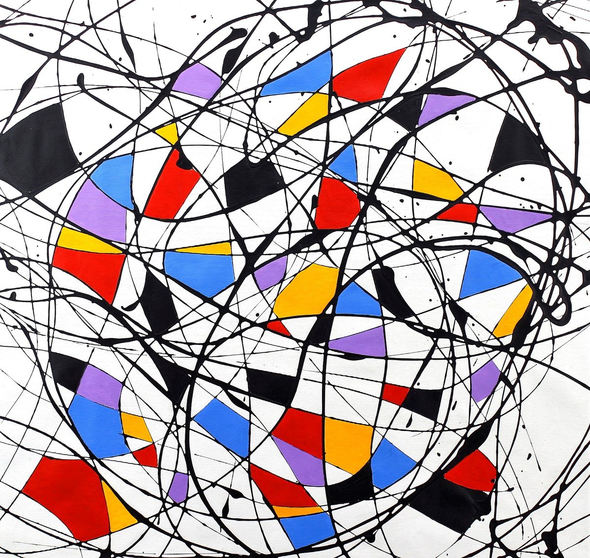 Abstract Acrylic Painting By Alessandro Butera, 33 X 31, Old Style Violet, Original Artwork