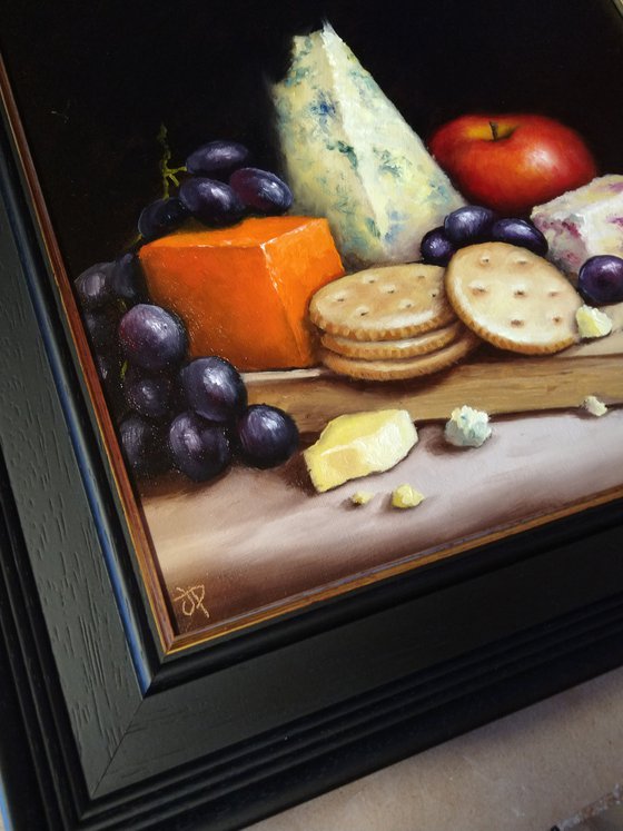 Cheese and fruit  still life