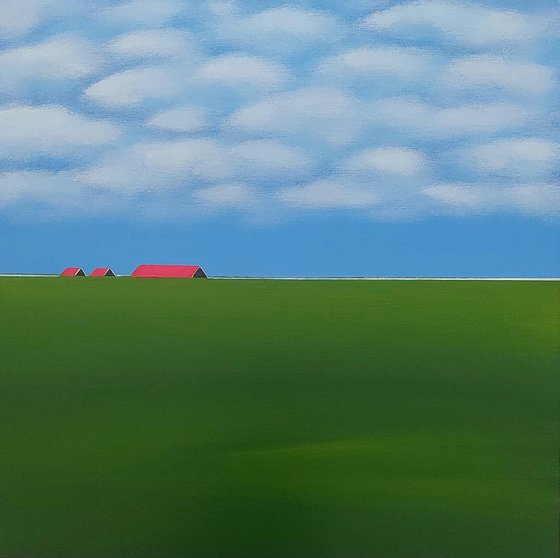 Red roofs, green fields