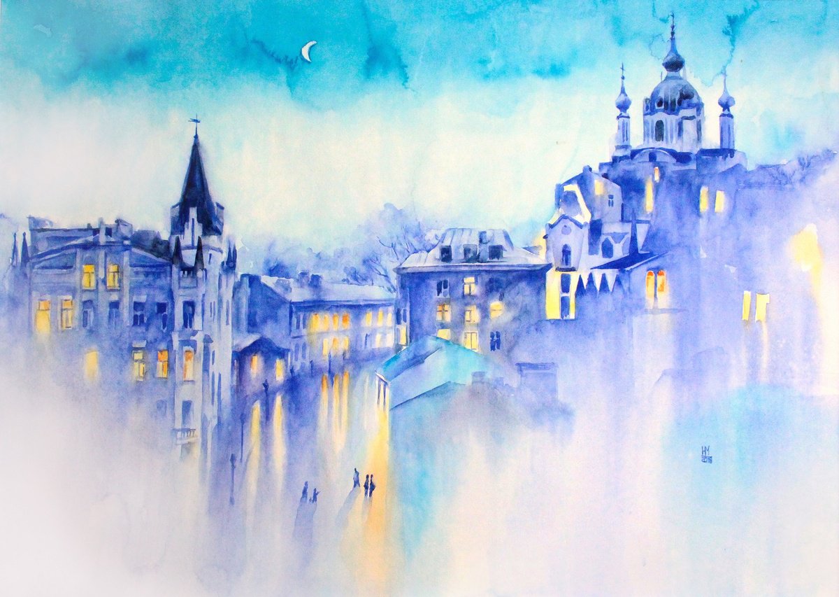 Kyiv cityscape painting Andriivs