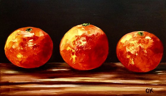 STILL LIFE with ORANGES.HOME DECOR WALL DECOR. GIFT IDEA.