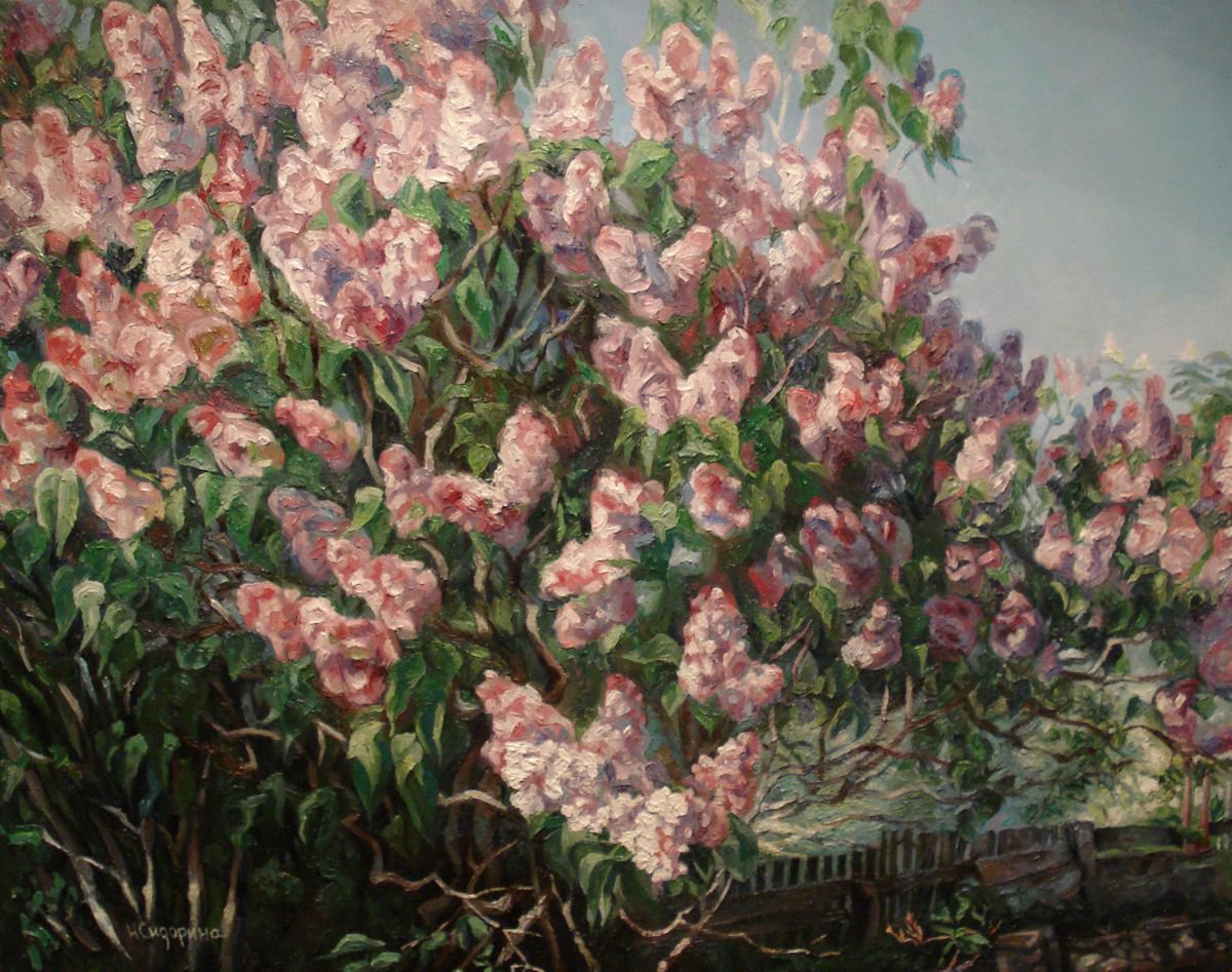 Impressionistic Landscape Oil Painting By Natalia Sidorina, 31 X 24", Lilek, Original Artwork