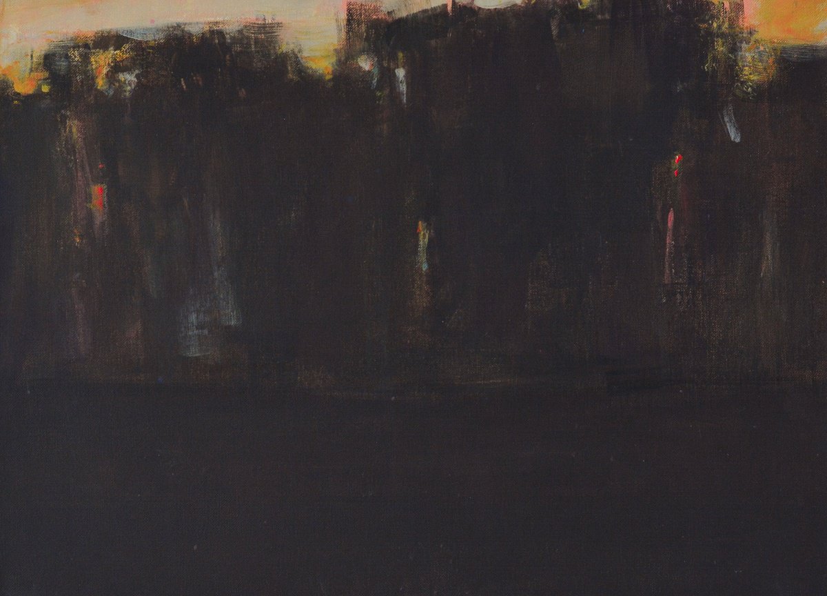 Impressionistic Landscape Acrylic Painting By Igor Nekraha, 23 X 17, Autumn River, Original Artwork