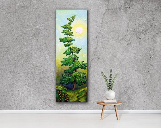 "Alone...."  Pine Tree Painting