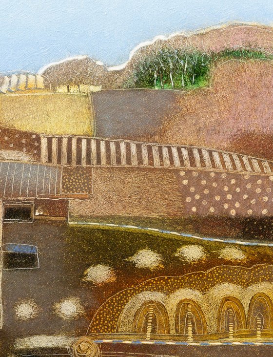 A cloudless blue sky