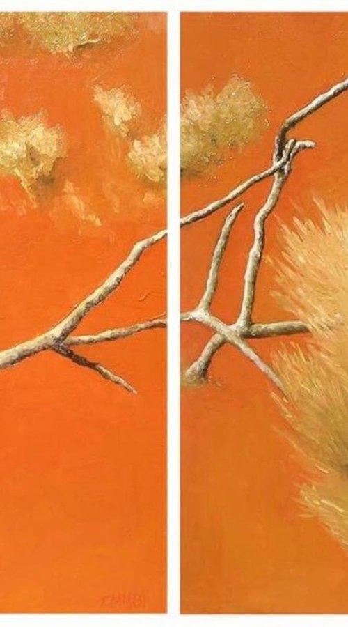 Uprooted Diptych by Trisha  Lambi