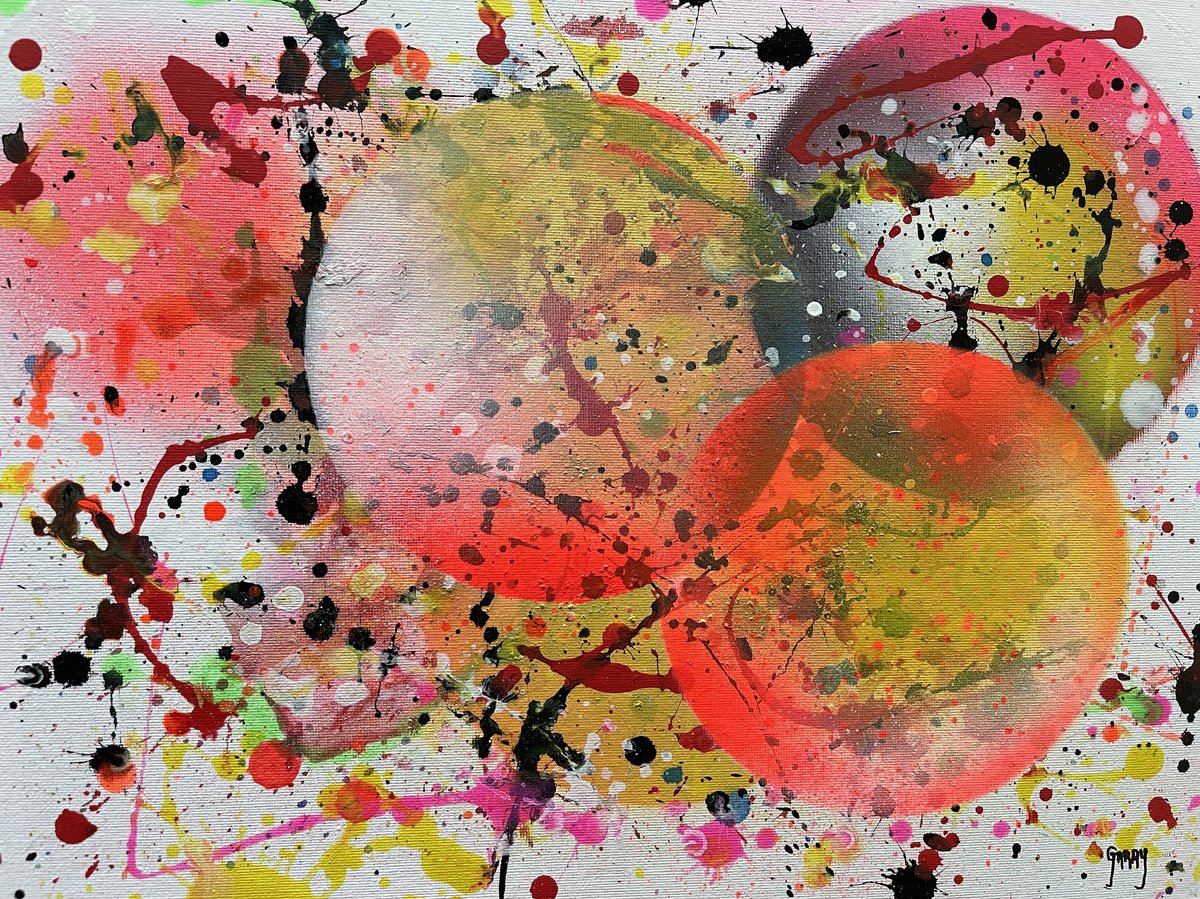 Abstract Acrylic Painting By Juan Jose Garay, 16 X 20", Ave Fenix 008, Original Artwork