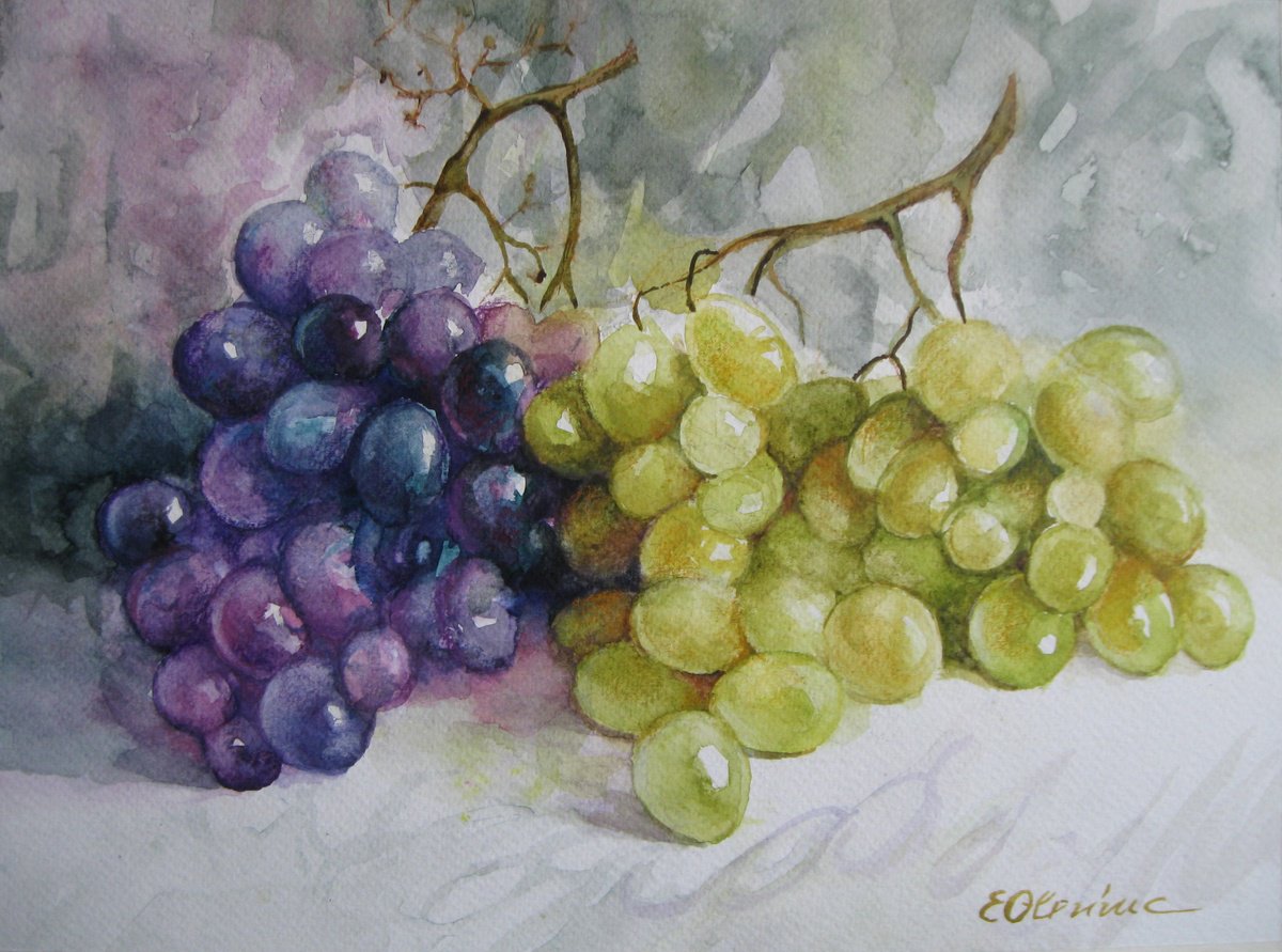 Impressionistic Still Life Watercolour By Elena Oleniuc, 13 X 9, In Harmony, Original Artwork