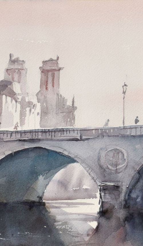 Pont au Change,  Notre Dame ,Paris by Goran Žigolić Watercolors