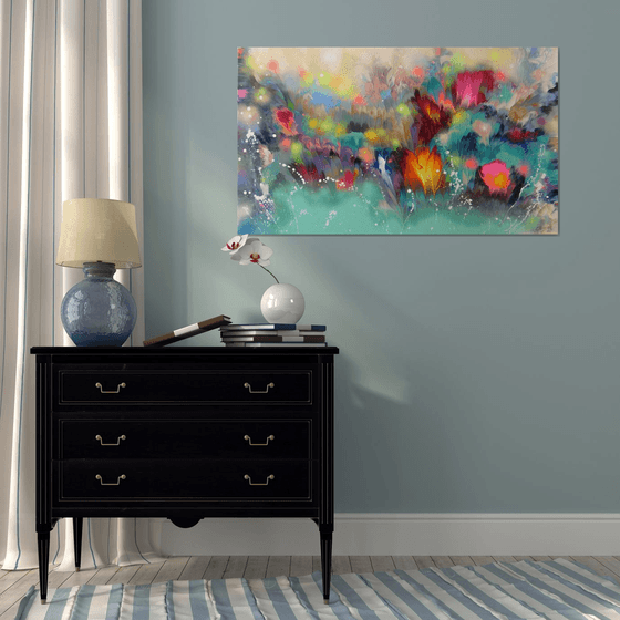 "Floral Musical Accompaniment", LARGE Painting