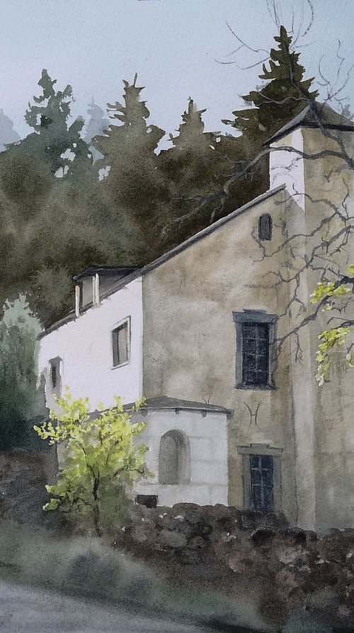 Rural Cottage by Olga Beliaeva Watercolour