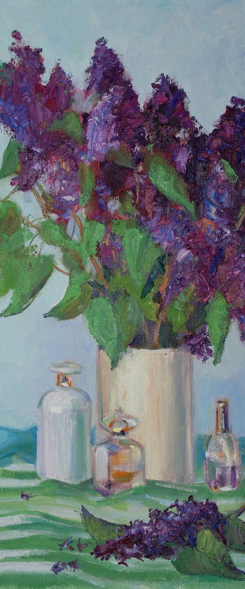 Still life with lilac by Elena Sanina