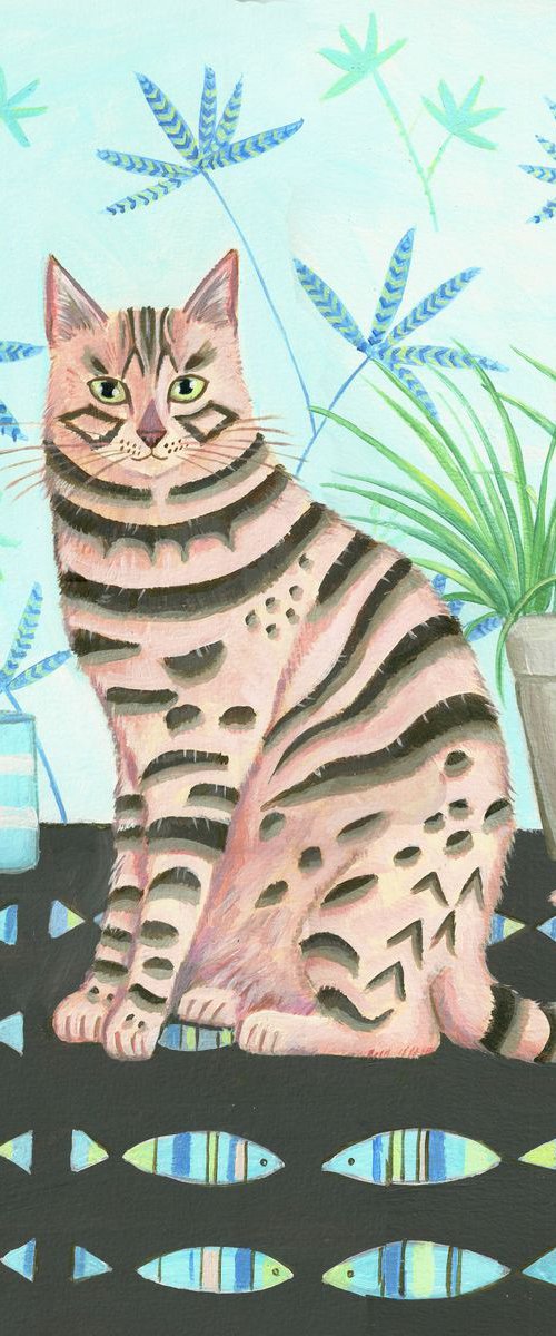 Bengal cat with still life by Mary Stubberfield