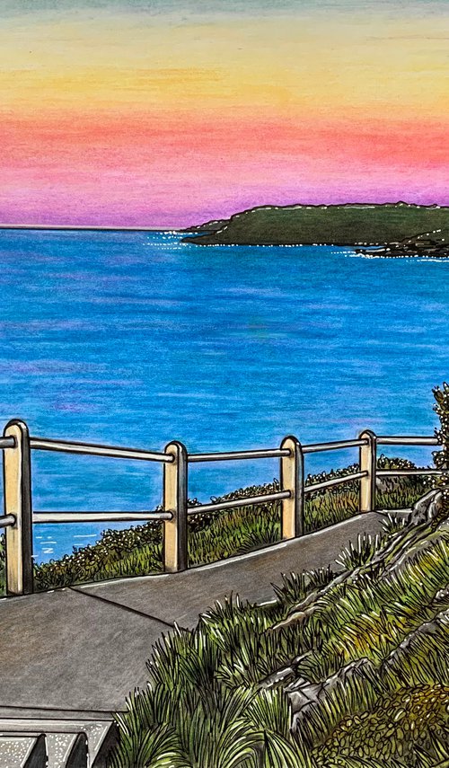 The coastal path (Langland/Caswell) by Karen Elaine  Evans