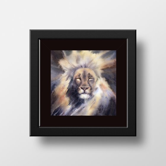 Aslan in watercolor Lion painting Narnia fan art